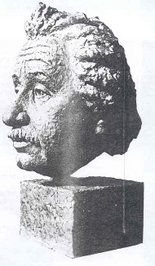 Clay portrait of Einstein by the sculptor Moshe Ziffer